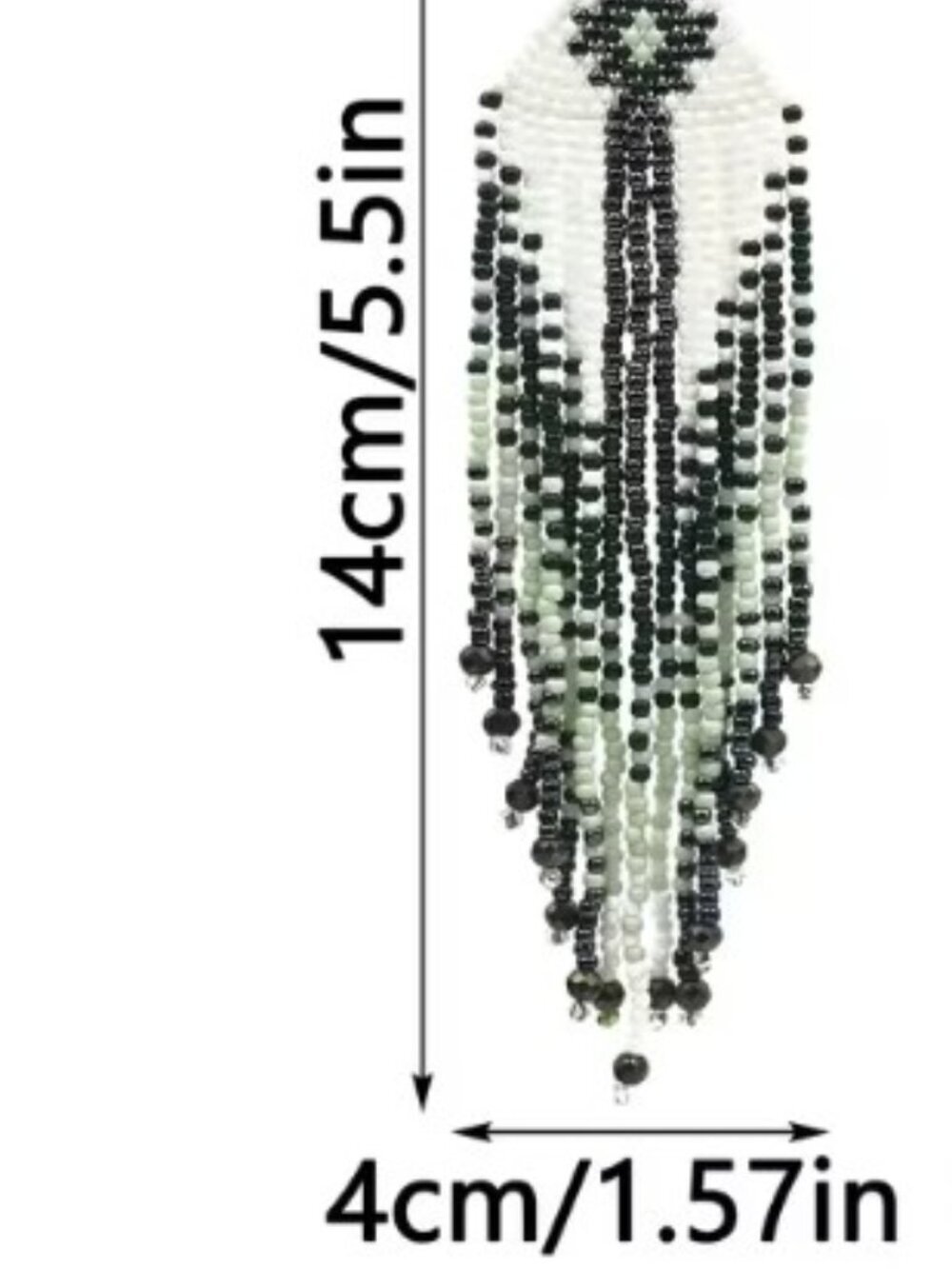 Bohemian Style Beaded Tassel Earrings Handcrafted Glass Seed Bead Dangles Purple - Picture 3 of 7